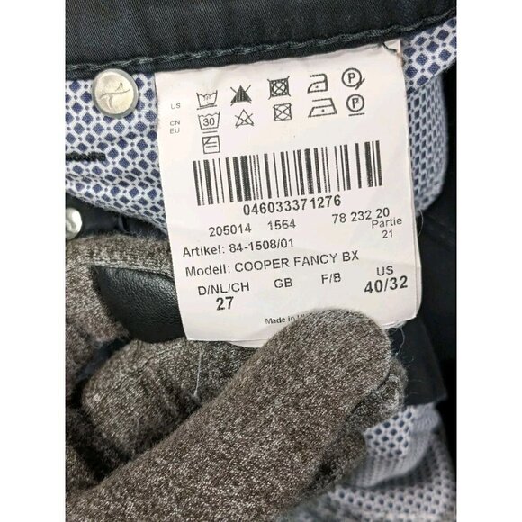 Brax Pants Mens 40x32 (Actual 37x31) Cooper Fancy Regular Chino Black - Picture 5 of 16